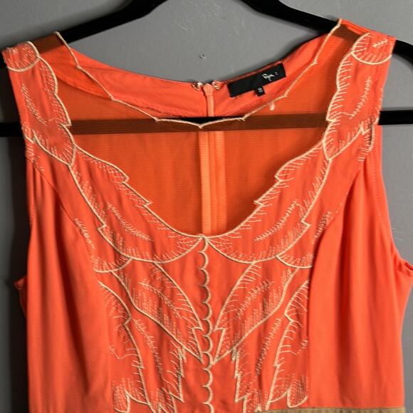 Ryu Orange Sleeveless With Leaf Embroidery Size Small - Picture 3 of 10